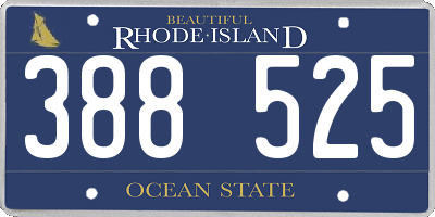 RI license plate 388525