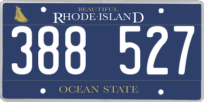 RI license plate 388527