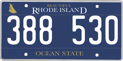 RI license plate 388530