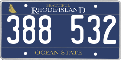 RI license plate 388532