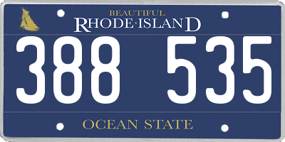 RI license plate 388535