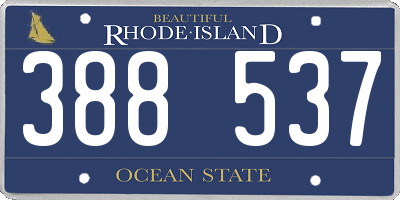RI license plate 388537