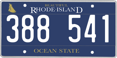 RI license plate 388541