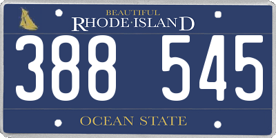 RI license plate 388545