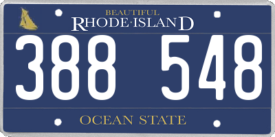 RI license plate 388548