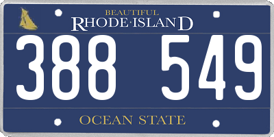 RI license plate 388549