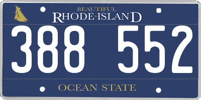 RI license plate 388552