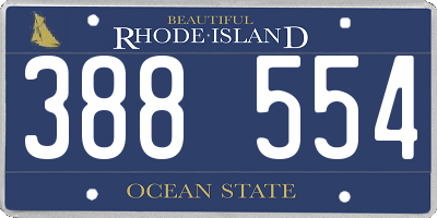 RI license plate 388554