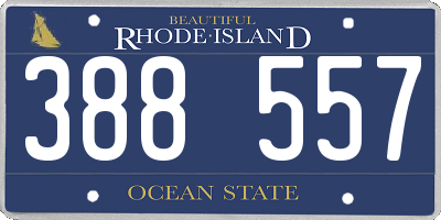 RI license plate 388557
