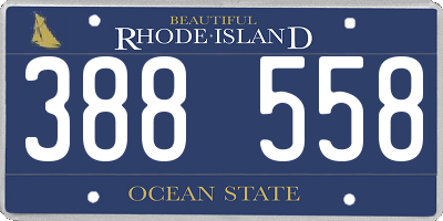 RI license plate 388558