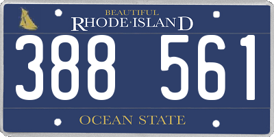 RI license plate 388561