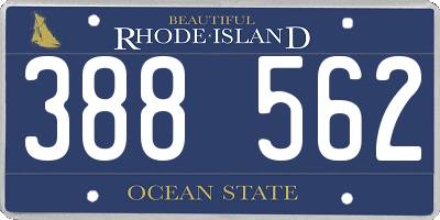 RI license plate 388562