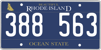 RI license plate 388563