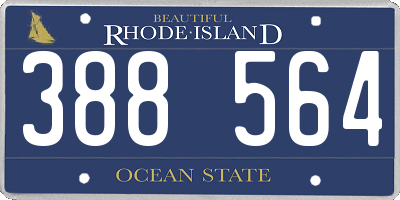 RI license plate 388564