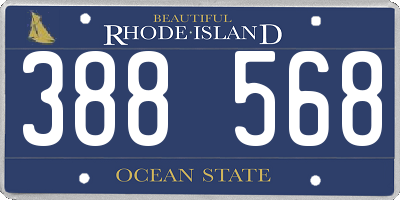 RI license plate 388568