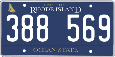 RI license plate 388569