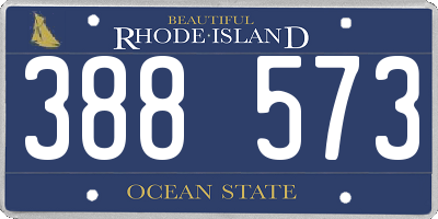 RI license plate 388573