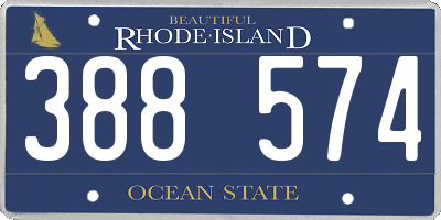 RI license plate 388574