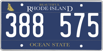 RI license plate 388575