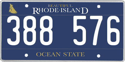 RI license plate 388576