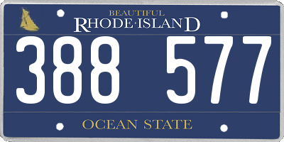 RI license plate 388577