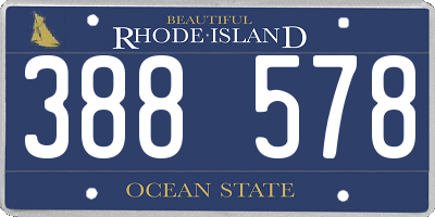 RI license plate 388578