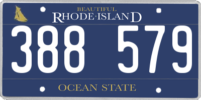 RI license plate 388579