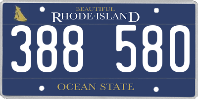 RI license plate 388580