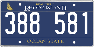 RI license plate 388581