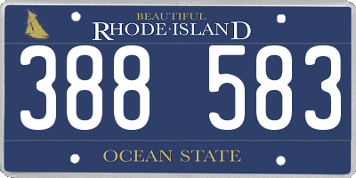 RI license plate 388583