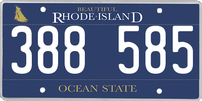 RI license plate 388585