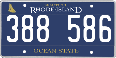 RI license plate 388586