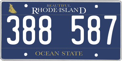 RI license plate 388587