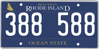 RI license plate 388588