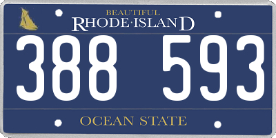 RI license plate 388593