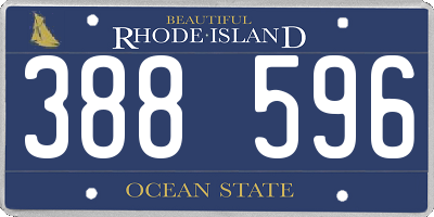RI license plate 388596