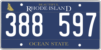 RI license plate 388597