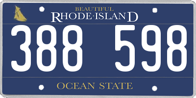 RI license plate 388598