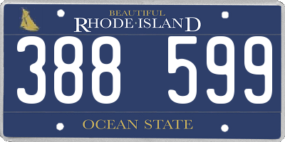 RI license plate 388599