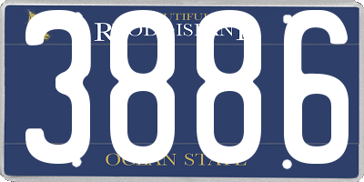 RI license plate 3886