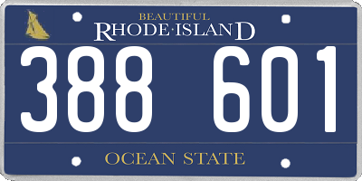 RI license plate 388601