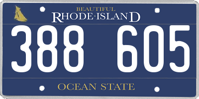RI license plate 388605