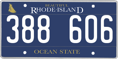 RI license plate 388606