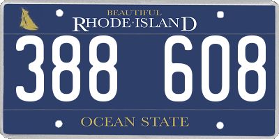 RI license plate 388608
