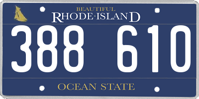RI license plate 388610