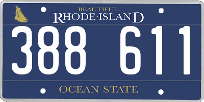 RI license plate 388611