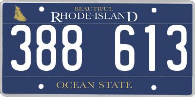 RI license plate 388613