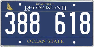 RI license plate 388618
