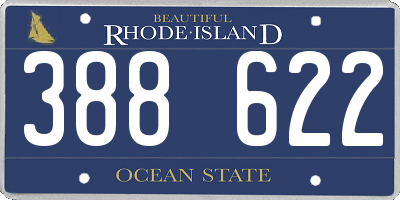 RI license plate 388622