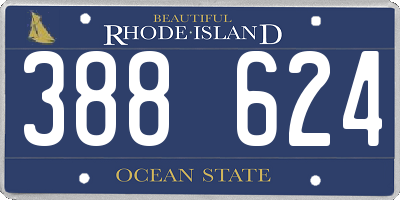RI license plate 388624